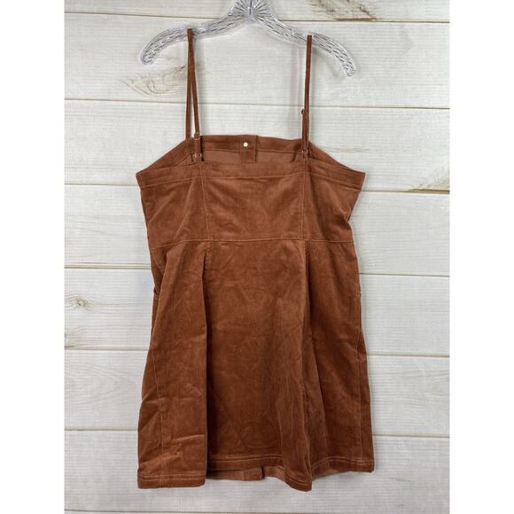 Love Tree Corduroy Dress Womens XL Brick Red Spaghetti Strap Button Front NWT - Picture 9 of 9